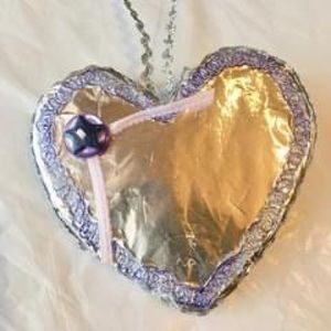 HANING HANDCRAFTED FOIL HEART ORNAMENT